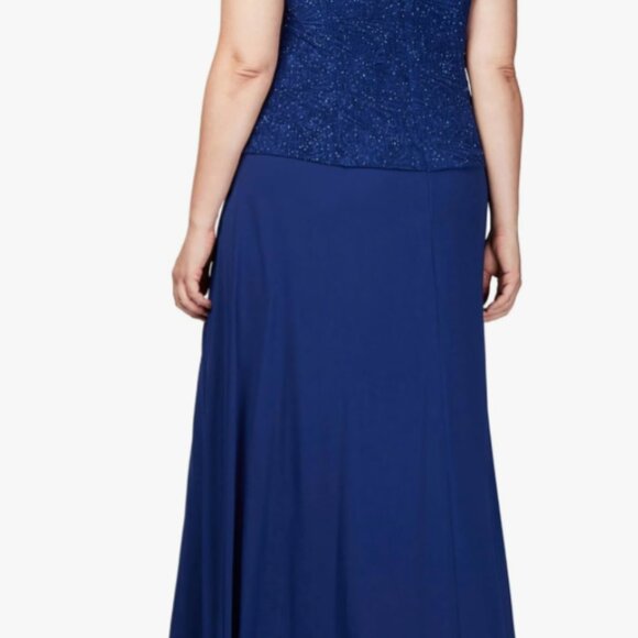 Alex Evenings Women's Gown and Mandarin Jacket - Picture 5 of 6